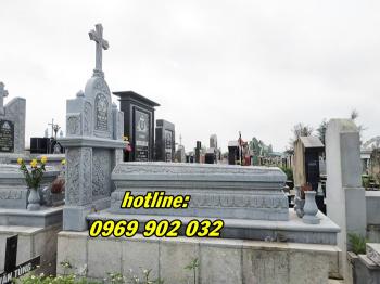Mẫu mộ công giáo đá xanh đẹp bán tại Hà Nội
