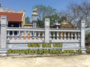 Mẫu lan can đá đẹp chạm khắc hoa văn tinh xảo 01