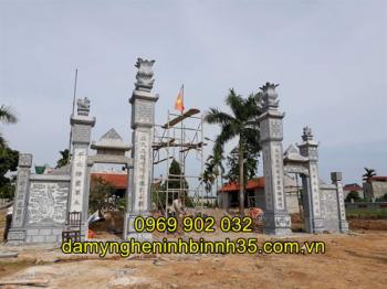 Cổng đá đình chùa đẹp thể hiện rõ nét kiến trúc tâm linh