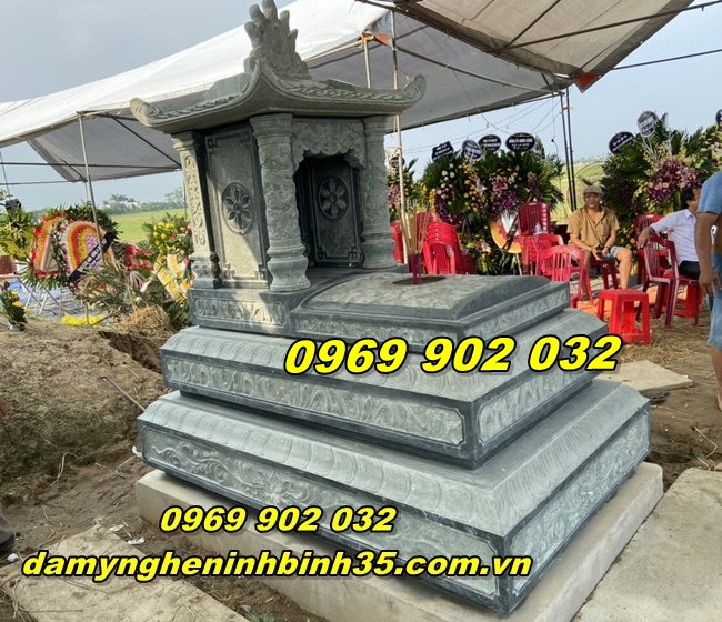 Lắp đặt mộ đá xanh rêu tại Hà Nam