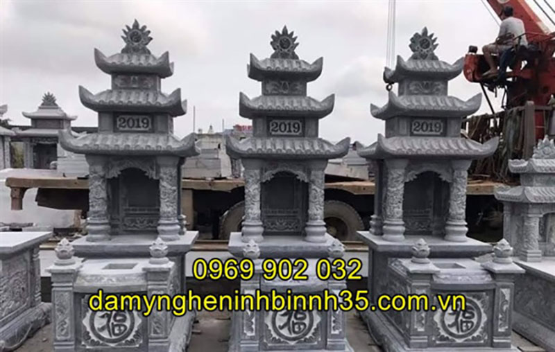 Mẫu mộ đá ba mái đẹp giá rẻ bán tại Hà Nội