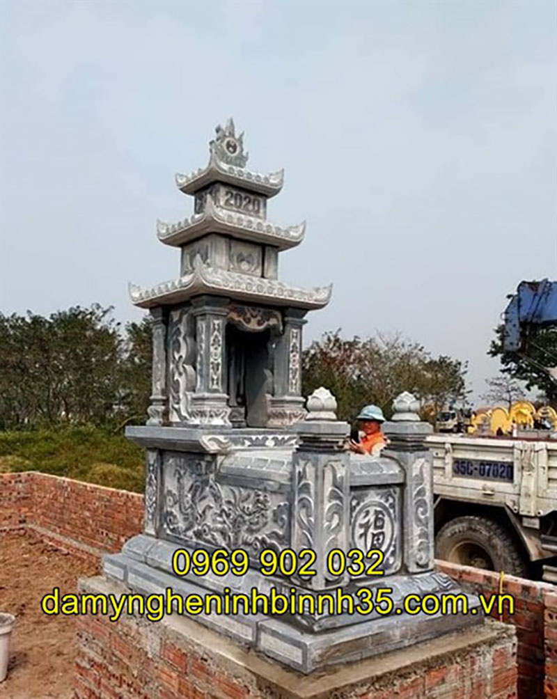Giá thành của mẫu mộ đá ba mái đẹp giá rẻ bán tại Hà Nội
