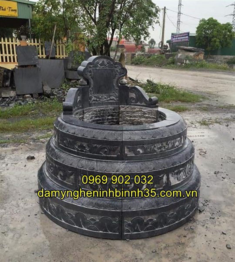 mẫu mộ đá tròn