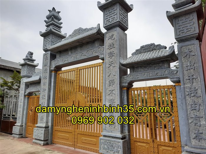 Mẫu cổng đá đẹp - Mẫu cổng đá nhà thờ họ đẹp nhất 2021 002, Kích thước cổng đá chuẩn phong thủy