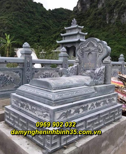Mẫu mộ tam cấp bằng đá đẹp bán tại Bắc Ninh