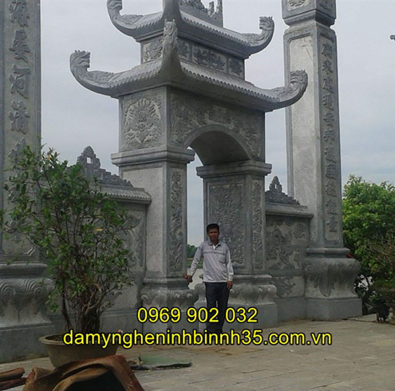 Mẫu cổng tam quan đá