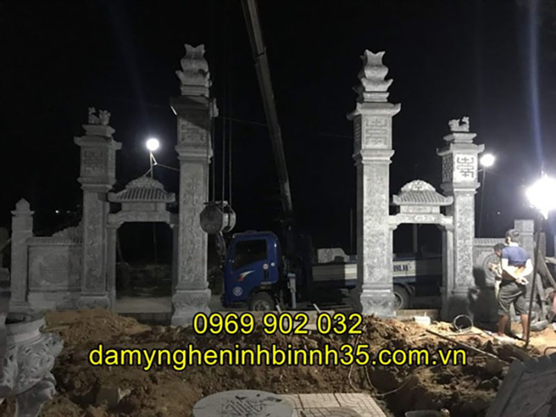 Mẫu cổng tam quan đá
