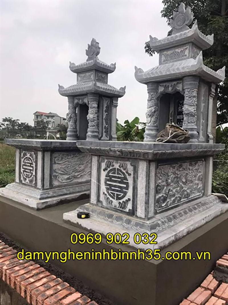 Giá thành của mẫu mộ đá hai mái đẹp giá rẻ bán tại Hòa Bình