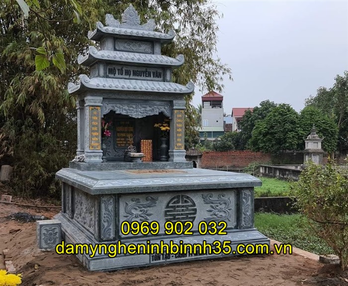 Mẫu mộ đá ba mái đẹp tại Hải Dương