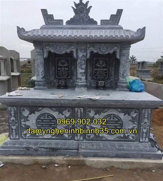 Mẫu mộ đá có mái đẹp tại Hải Dương