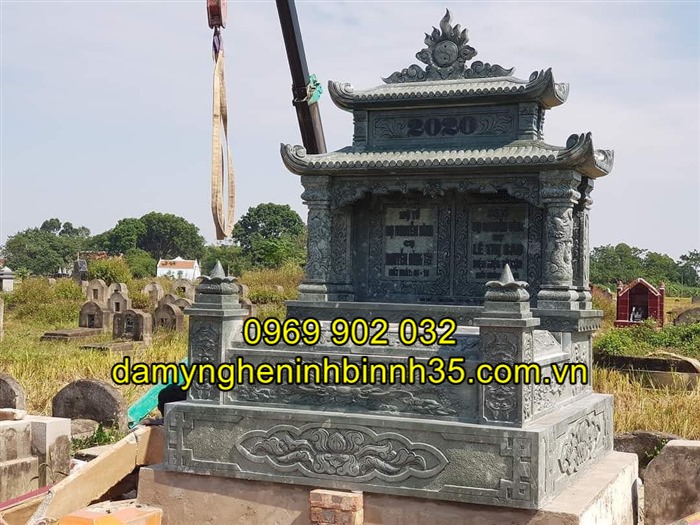 Mẫu mộ đá hai mái đẹp tại Hải Dương