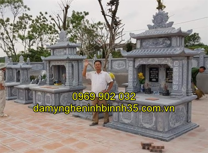 Mẫu mộ đá hai mái đẹp tại Hải Dương