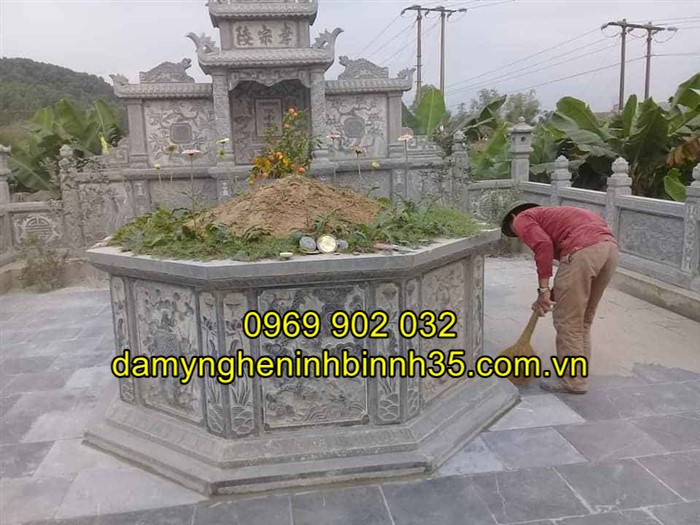 Mẫu mộ đá lục giác đẹp tại Hải Dương