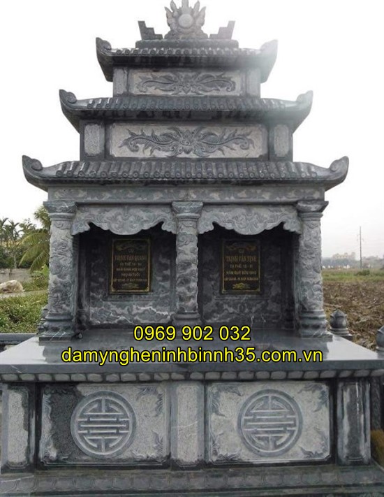 Mẫu mộ đôi bằng đá đẹp tại Hải Dương