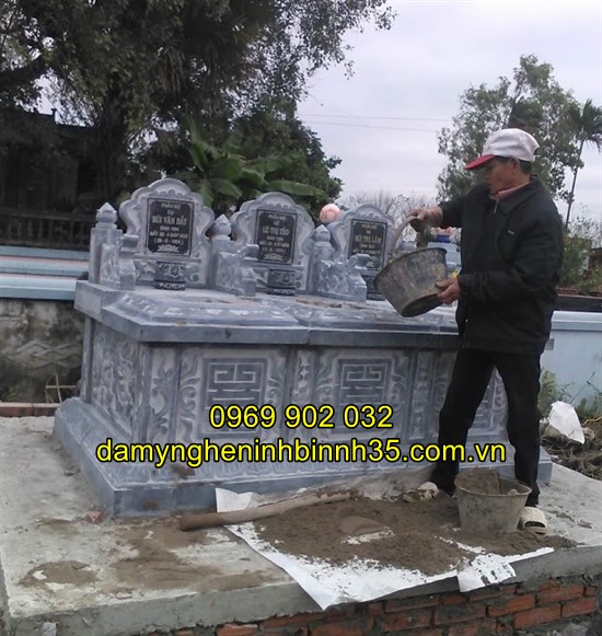 Mẫu mộ đôi bằng đá đẹp tại Hải Dương