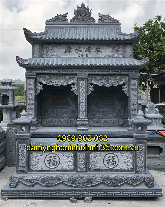 Mẫu mộ đôi bằng đá đẹp tại Hải Dương