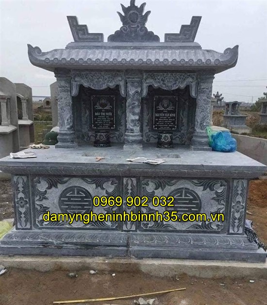 Mẫu mộ đôi bằng đá đẹp tại Hải Dương