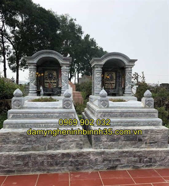 Mẫu mộ đôi bằng đá đẹp tại Hải Dương