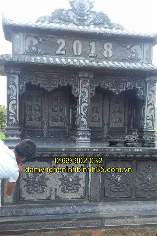 Mẫu mộ đôi bằng đá đẹp tại Hải Dương