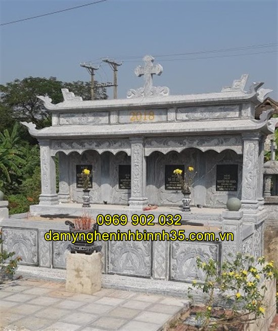 Mẫu mộ đôi bằng đá đẹp tại Hải Dương