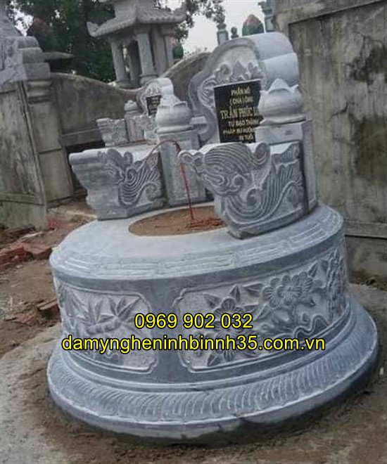 Mẫu mộ tròn đá đẹp tại Hải Dương