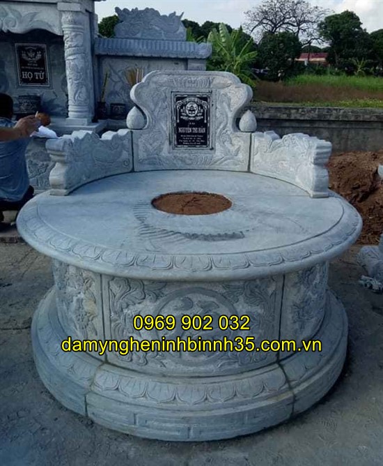 Mẫu mộ tròn đá đẹp tại Hải Dương