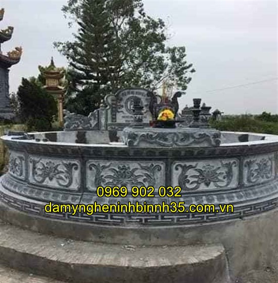 Mẫu mộ tròn đá đẹp tại Hải Dương