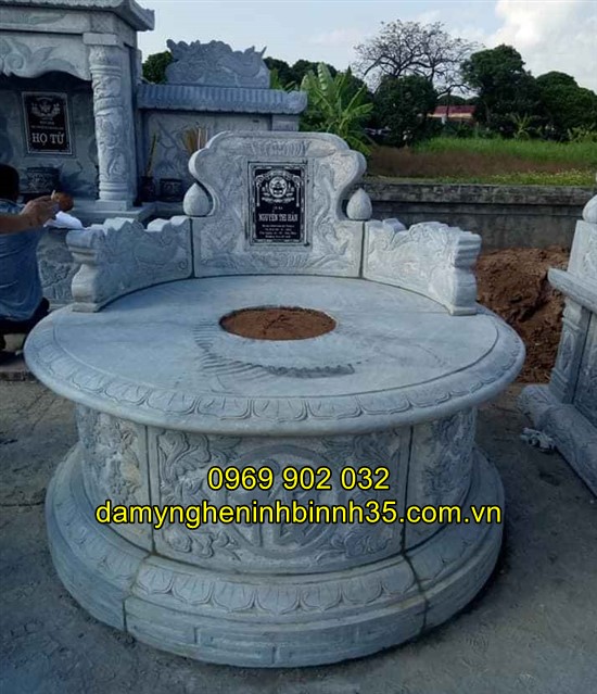 Mẫu mộ tròn đá đẹp tại Hải Dương