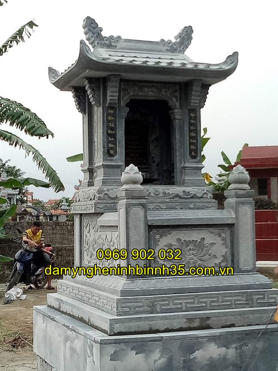 Mẫu mộ đá một mái đẹp tại Hải Dương