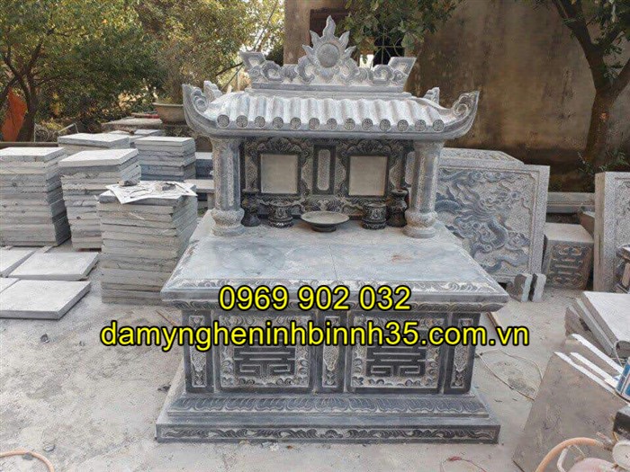 Mẫu mộ đá một mái đẹp tại Hải Dương
